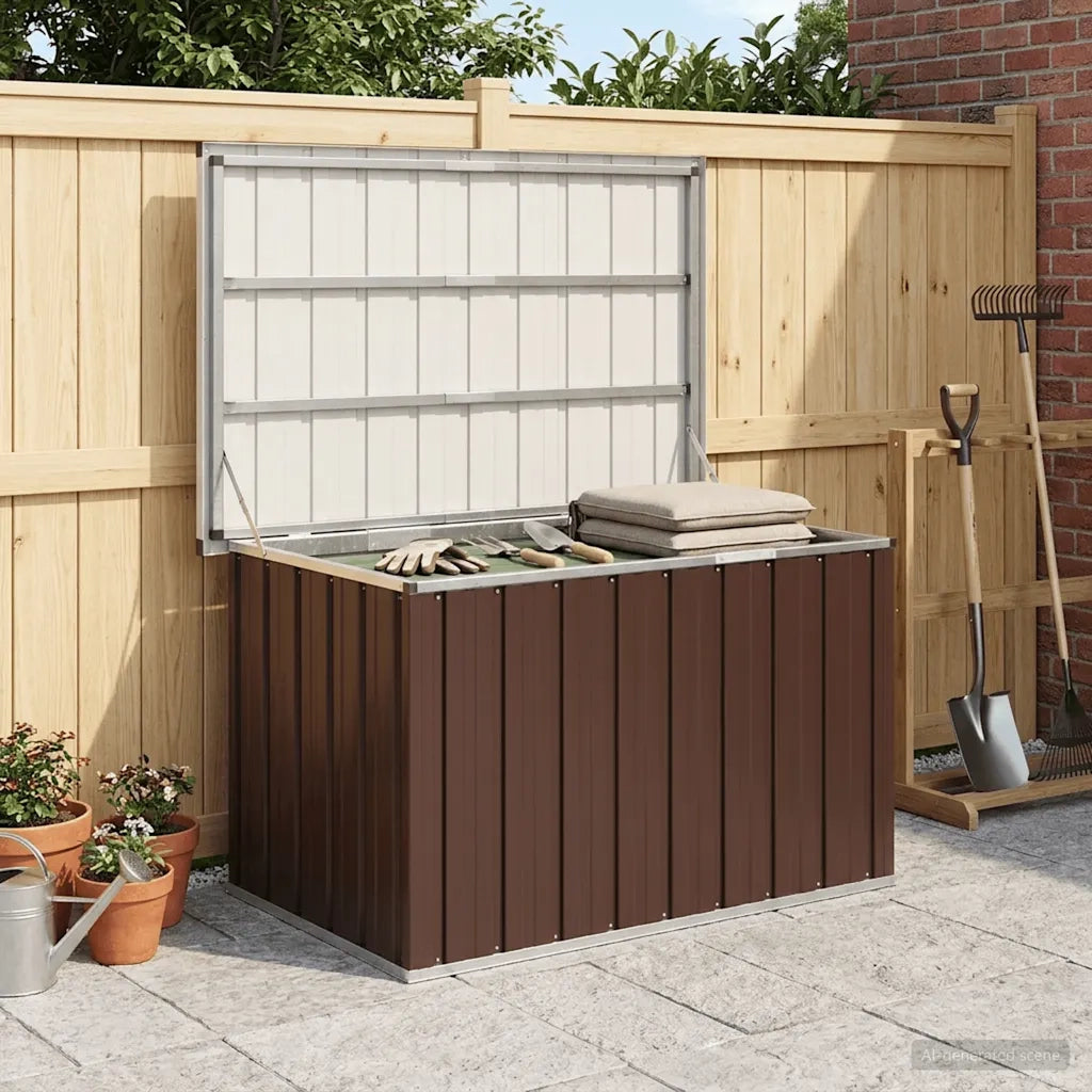 Baule da giardino marrone 109x67x65 cm CFW7474515