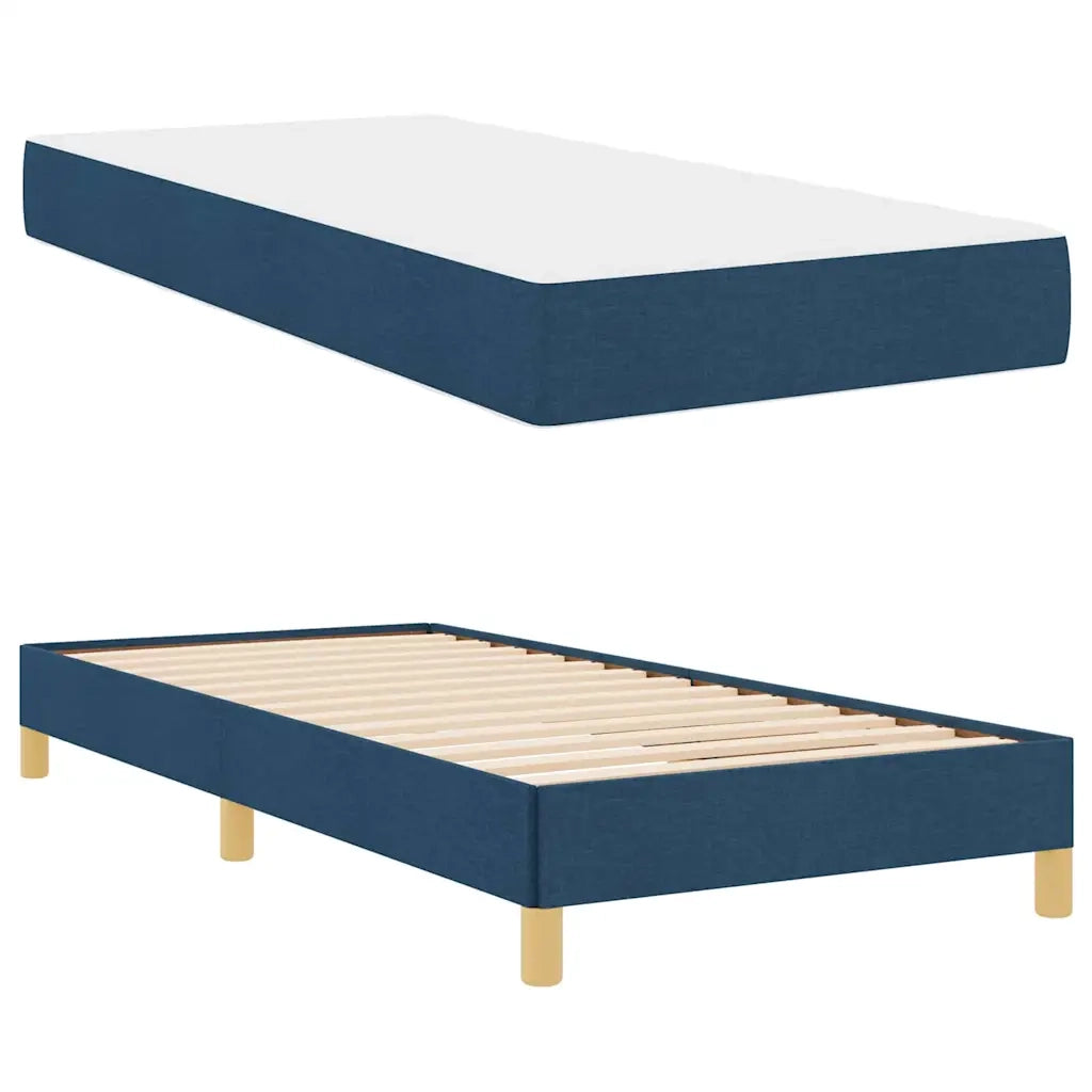 Letto a molle con materasso Blu 90 x 200 cm Tessuto