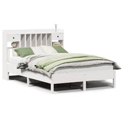 Letto matrimoniale | Letto per adulti | Letto Libreria senza Materasso Bianco 150x200 cm Legno di Pino