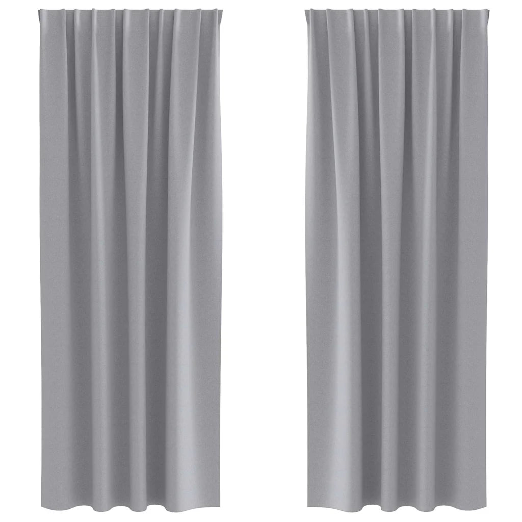 Tende Blackout con Anelli 2 pcs Grigio chiaro 245 x 140 cm 4107456