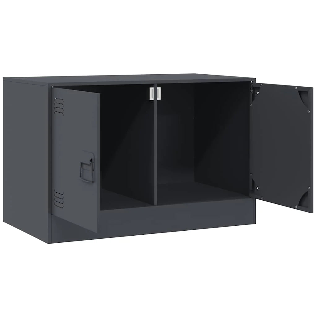 Mobile TV multimediale scaffale TV credenza mobile TV sala da pranzo soggiorno camera da letto 2 pezzi antracite 67 x 39 x 44 cm acciaio antracite 02_0028568