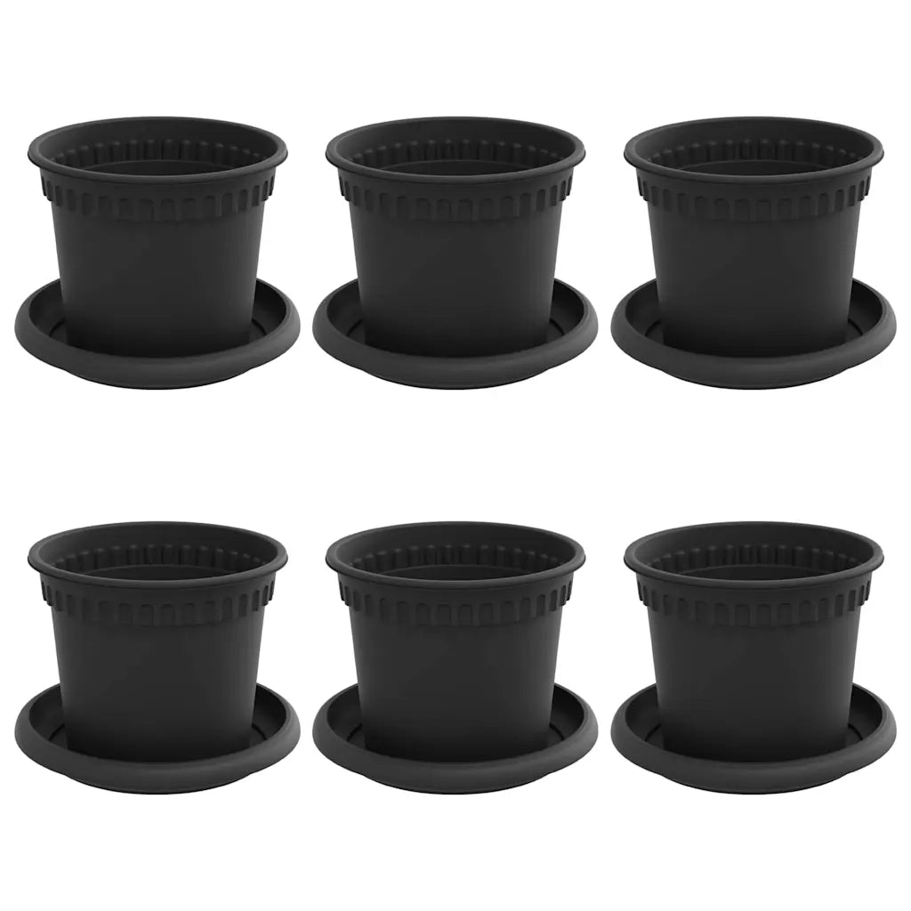 Vasi per Piante 6 pcs Nero Ø 12,5 x 10 cm Plastica 3403258