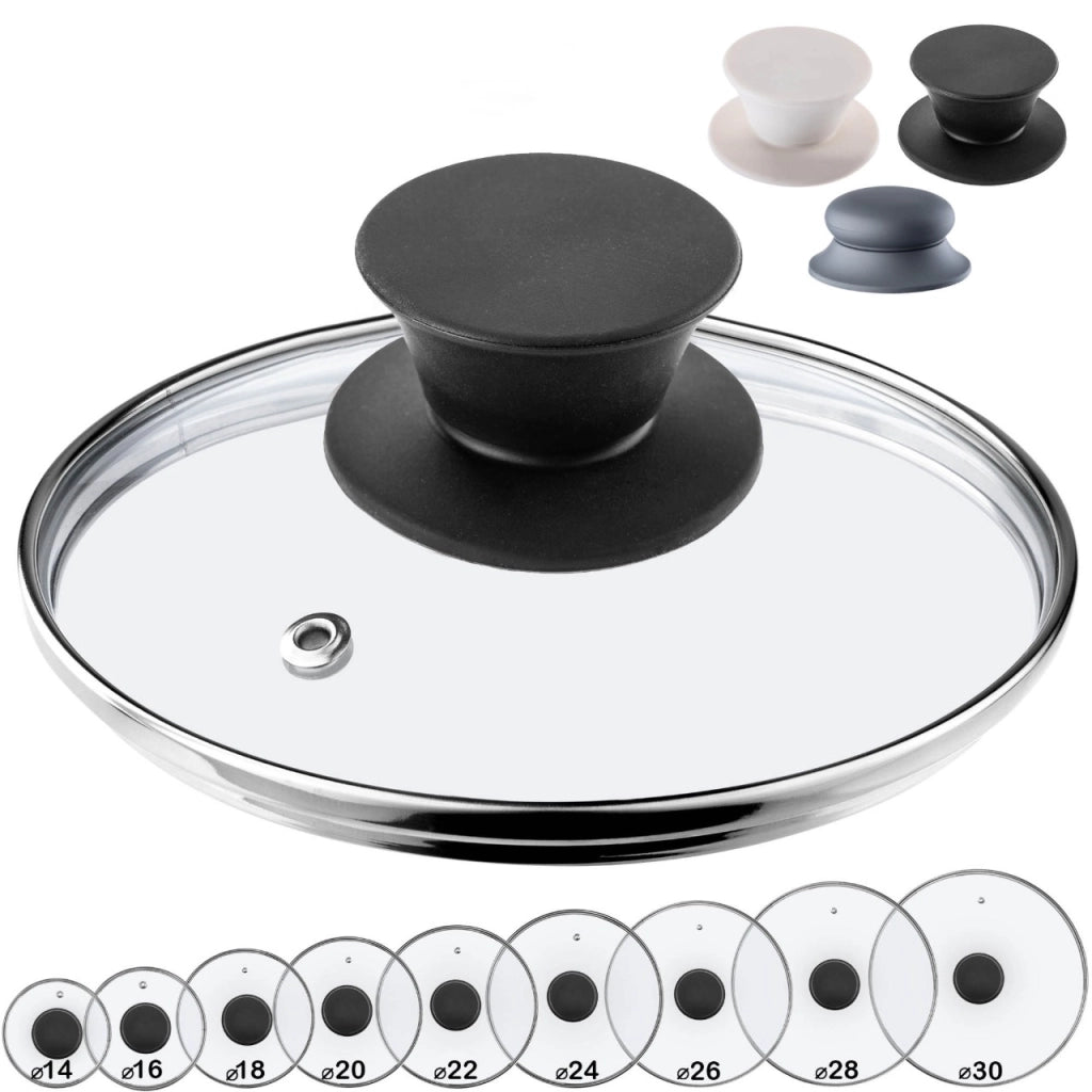 Coperchio in vetro KADAX da 14 cm, universale, resistente al calore, per pentole e padelle.