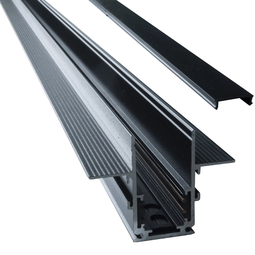 Binario elettrificato incasso magnetico nero 2mt 48V interni faretti LED track