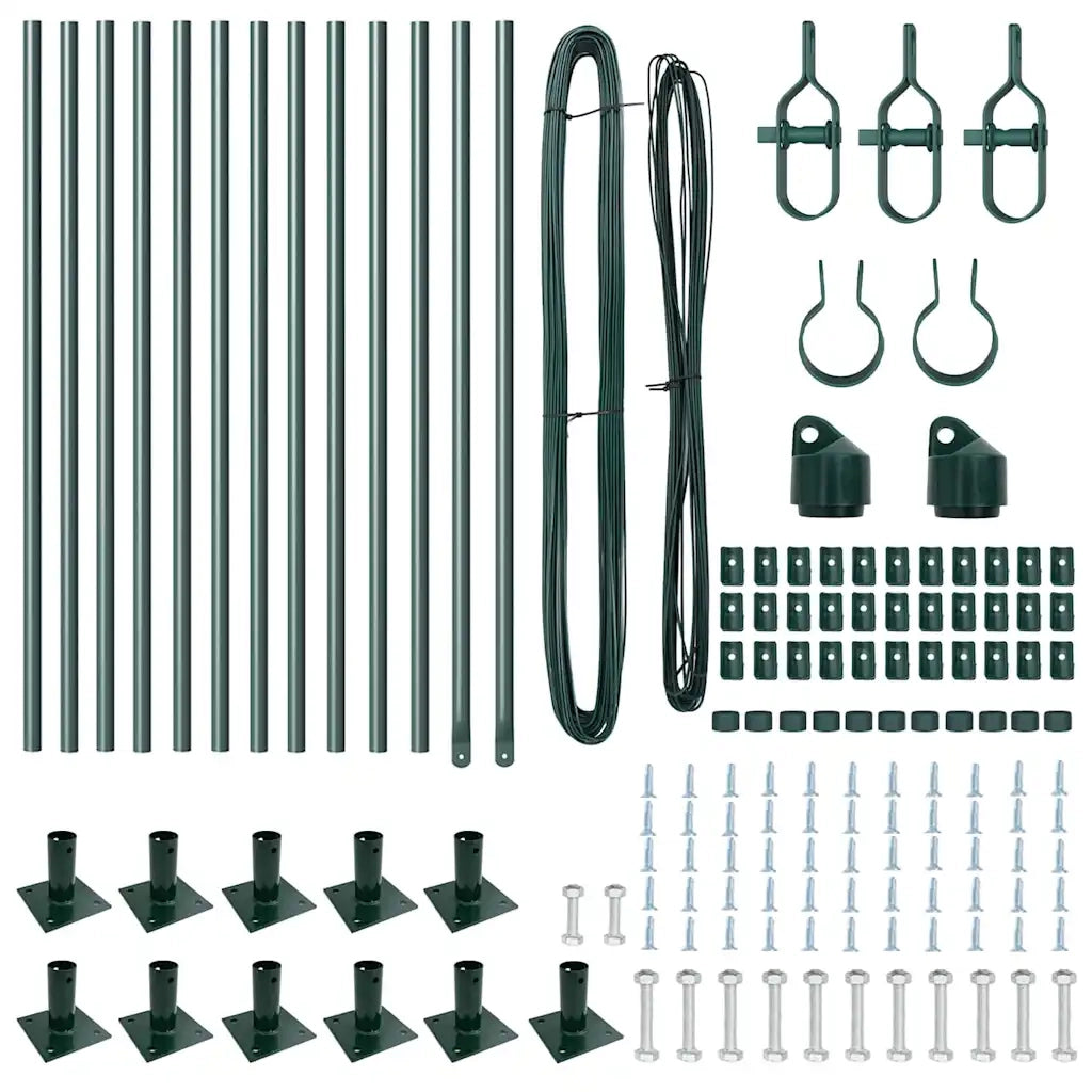 Palo della recinzione 13 pcs Verde Acciaio 42004285