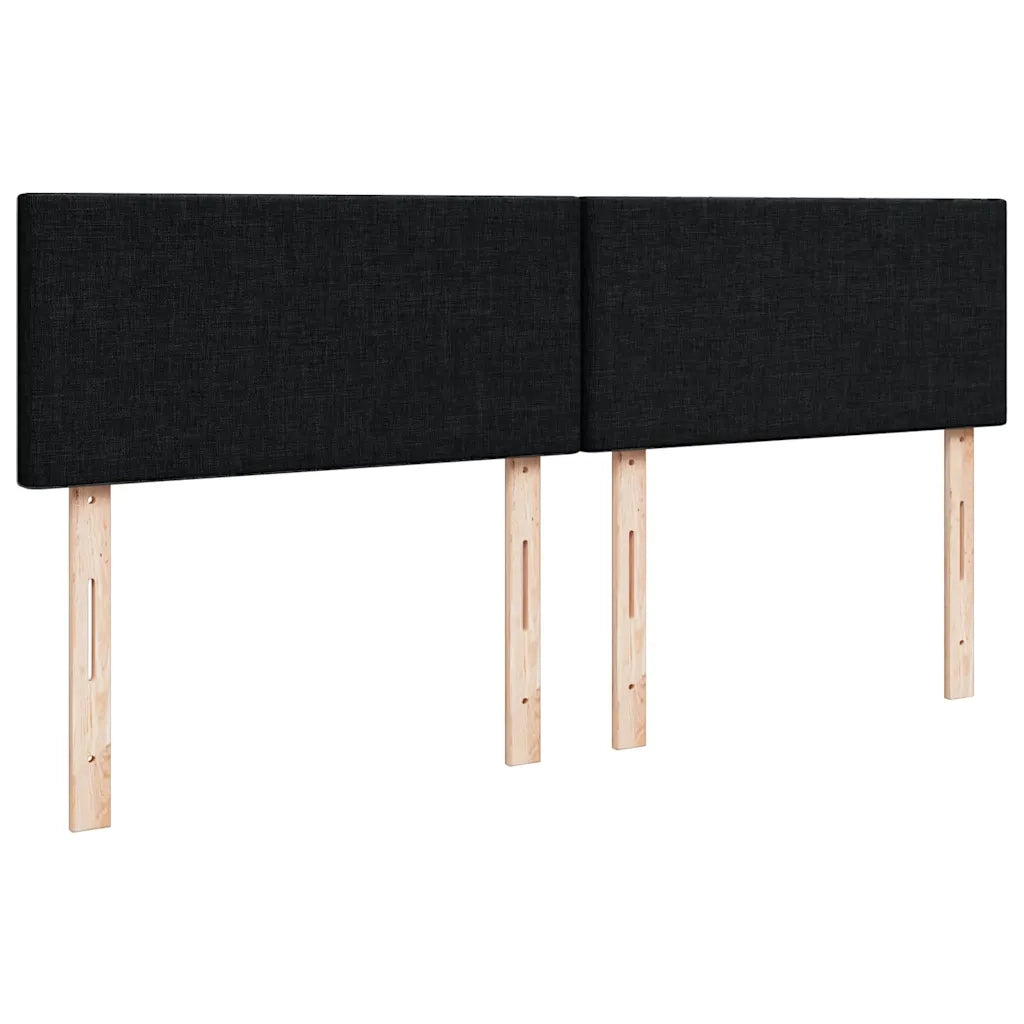 Giroletto a Molle con Materasso Nero 160x200 cm in Tessuto