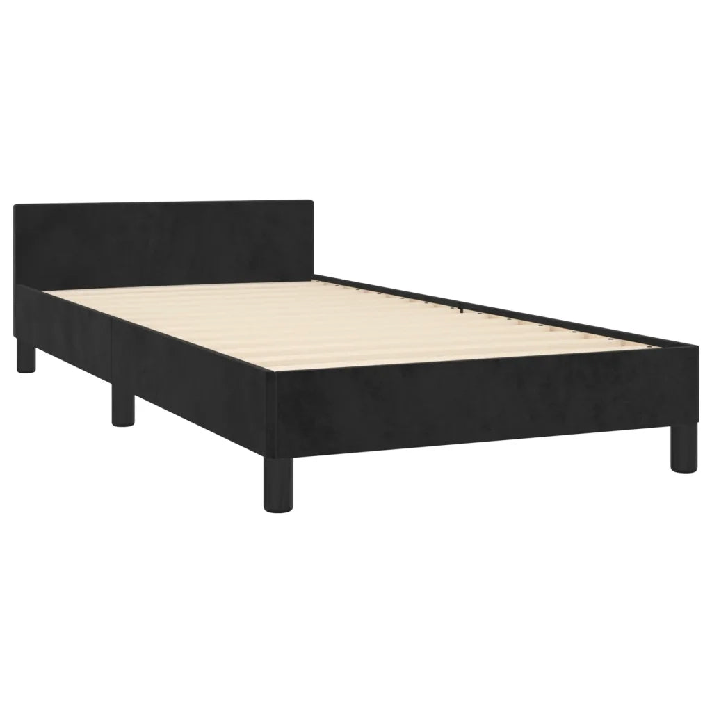 Giroletto con Testiera-Struttura Letto con testiera Nero 80x200 cm in Velluto 719626