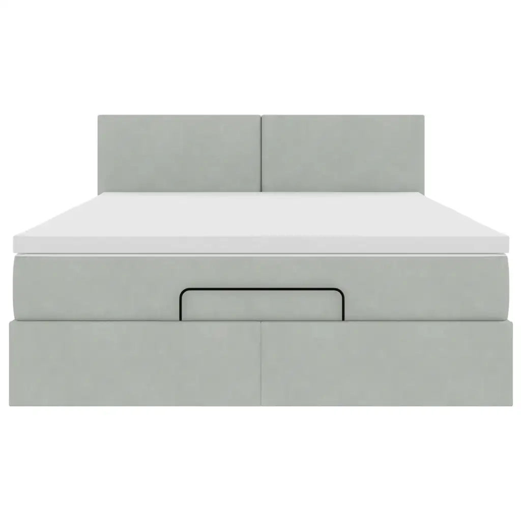 Struttura Letto Pouf con Materasso 140x200 cm in Velluto 3311705