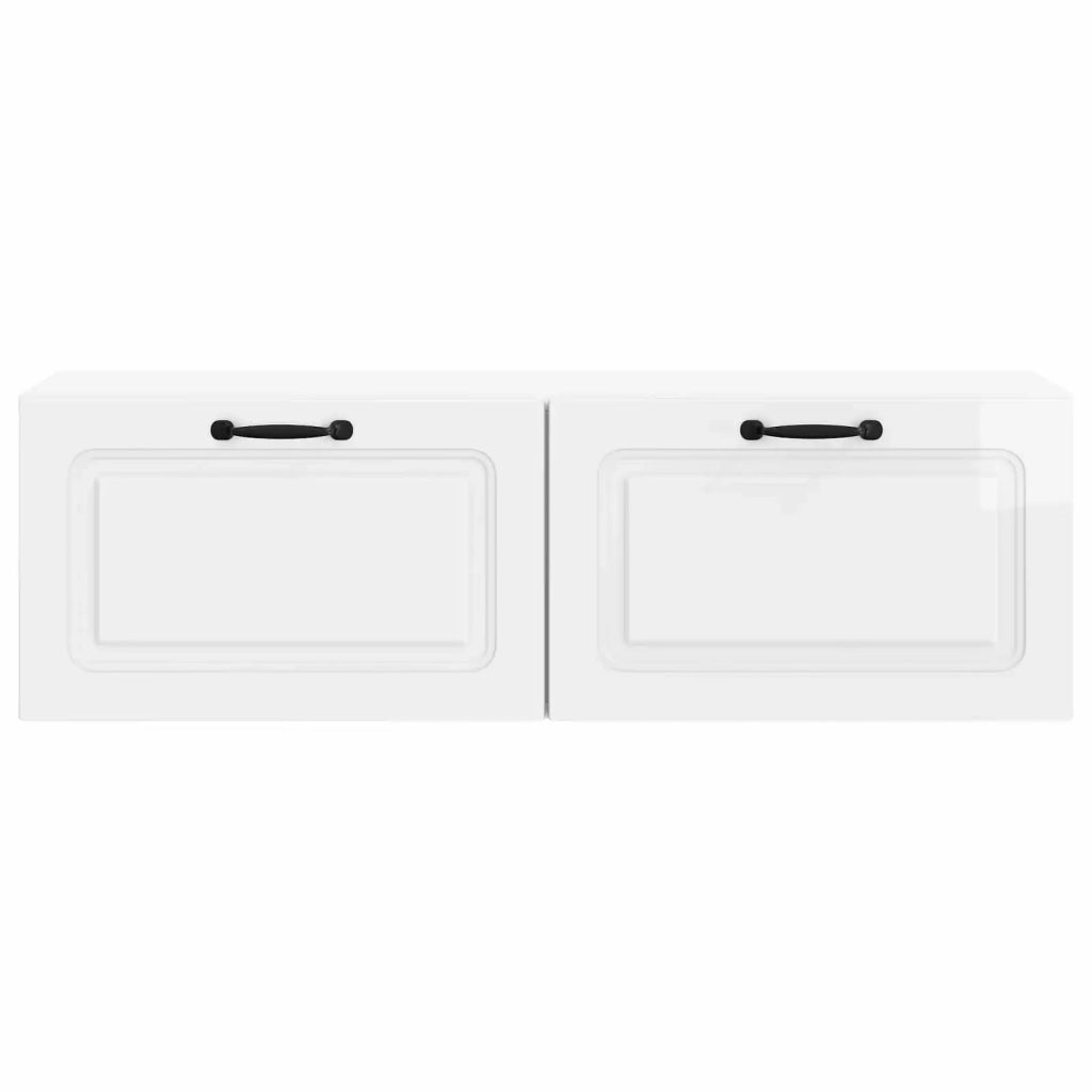 Mobile Porta TV da Muro Bianco Lucido 98 x 31 x 30 cm 899409