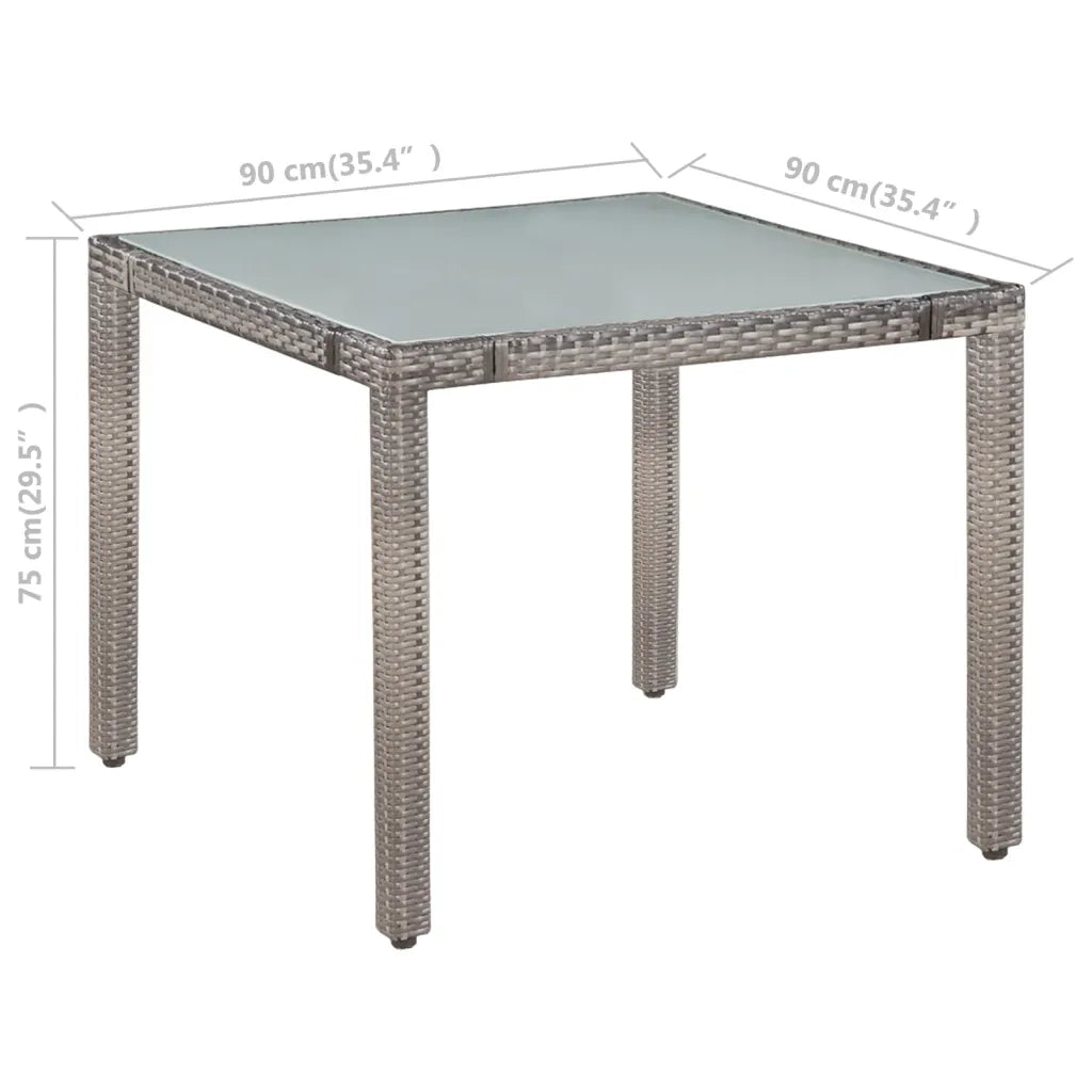 Set da Pranzo da Giardino 5 pz | Set Salotto da Giardino con Cuscini in Polyrattan Grigio