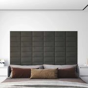 Testiera da Parete 12 pcs Grigio scuro 30 x 15 cm Velluto 4008315