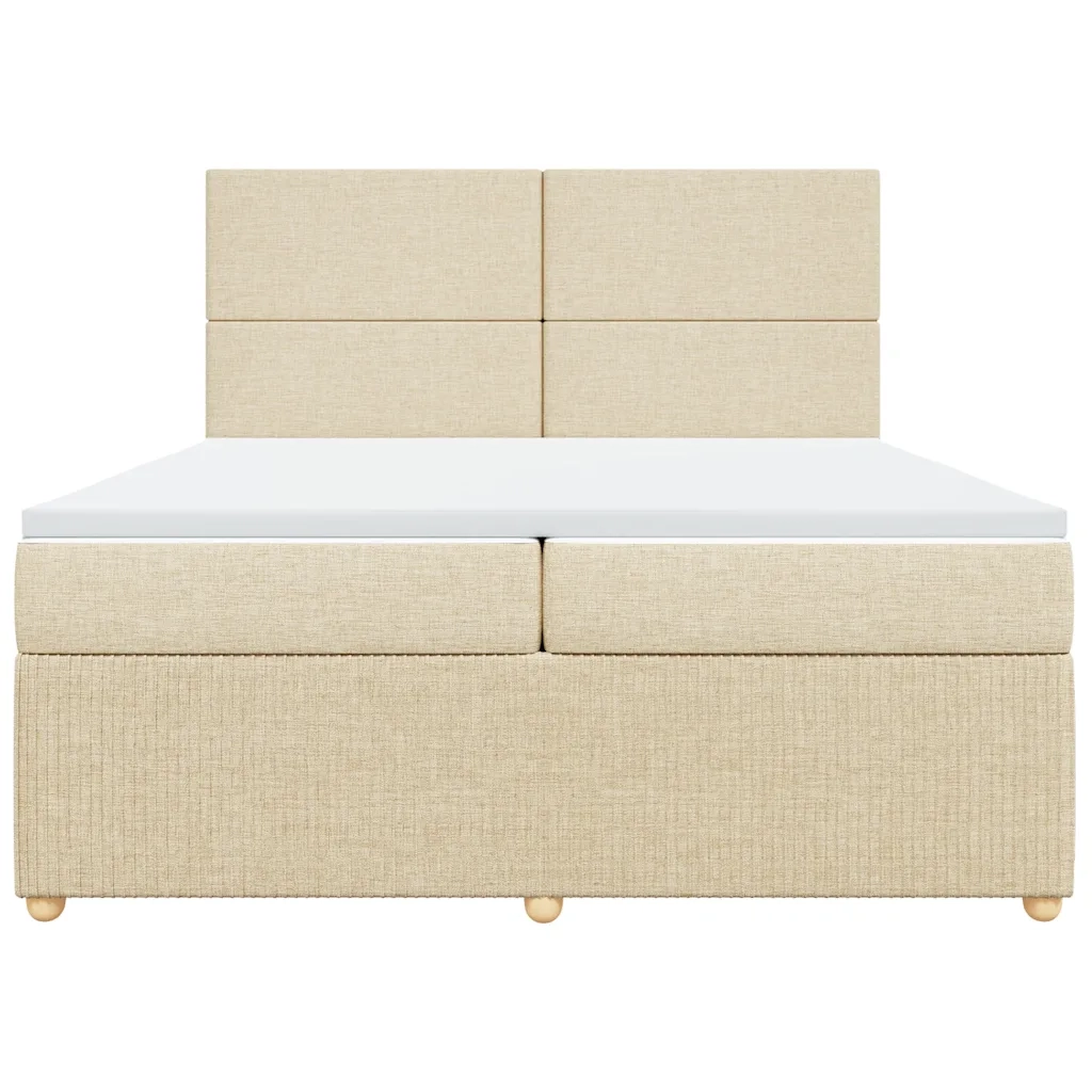 Giroletto a Molle con Materasso Crema 200x200 cm in Tessuto 3292161