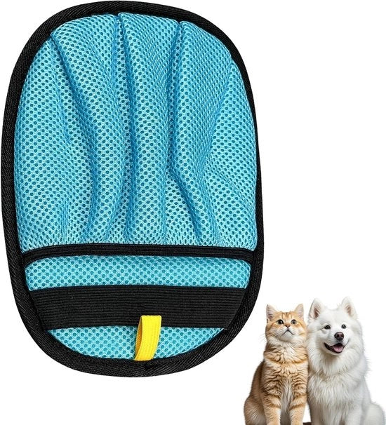 Pulitore di pelo per animali con guanto a 5 dita per mobili, tappeti, auto e abbigliamento, prodotto riciclabile per la pulizia, colore blu chiaro