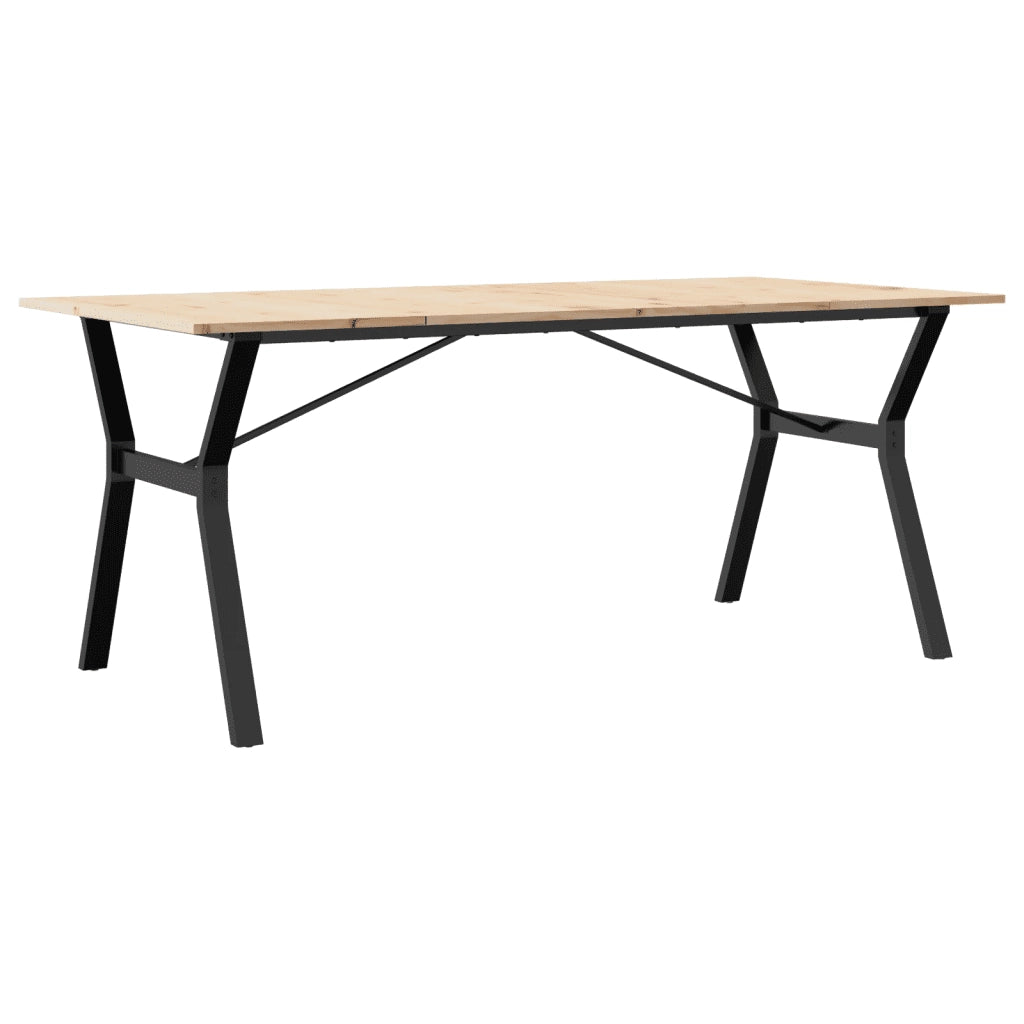 Tavolo da Pranzo | Tavolo da cucina Telaio a Y 180x90x75 cm Legno Pino e Acciaio