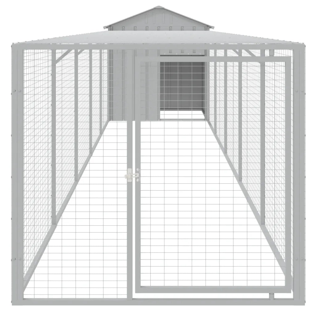 Pollaio Area Corsa Grigio Chiaro 117x609x123 cm Acciaio Zincato 3189075