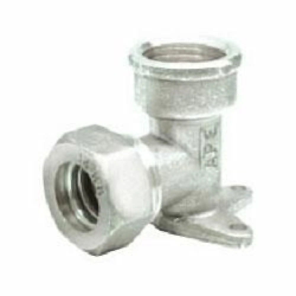Gomito Femmina Con Flangia In Ottone Con O R D.14X1/2"