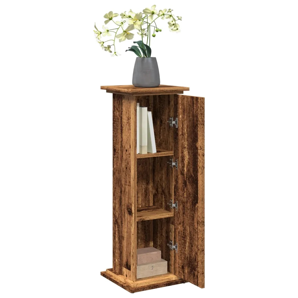 Espositore con Portaoggetti Legno Antico 31x30x90 cm Truciolato 854614