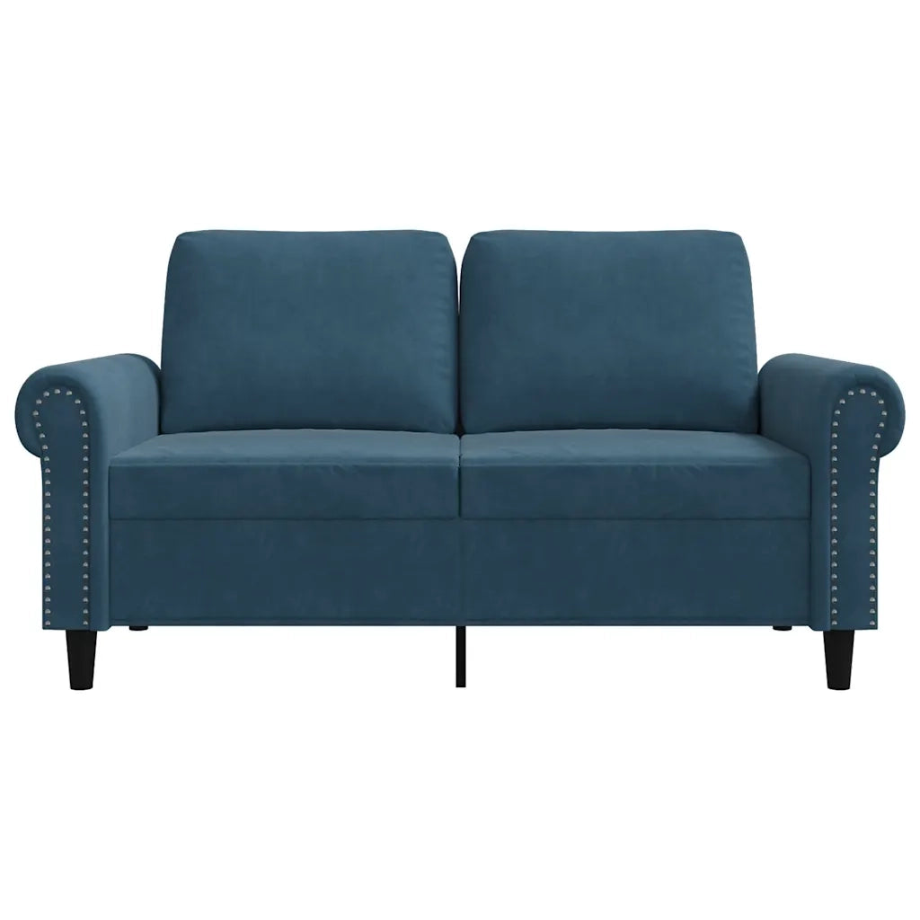 Divano a 2 Posti Blu 120 cm in Velluto 359528