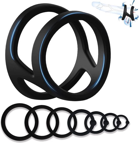 Set di anelli per pene per uomini – Anello per pene – Set di anelli per pene - Accessori per stimolazione extra per giocattoli sessuali per coppie - Giocattoli sessuali - Anello per pene