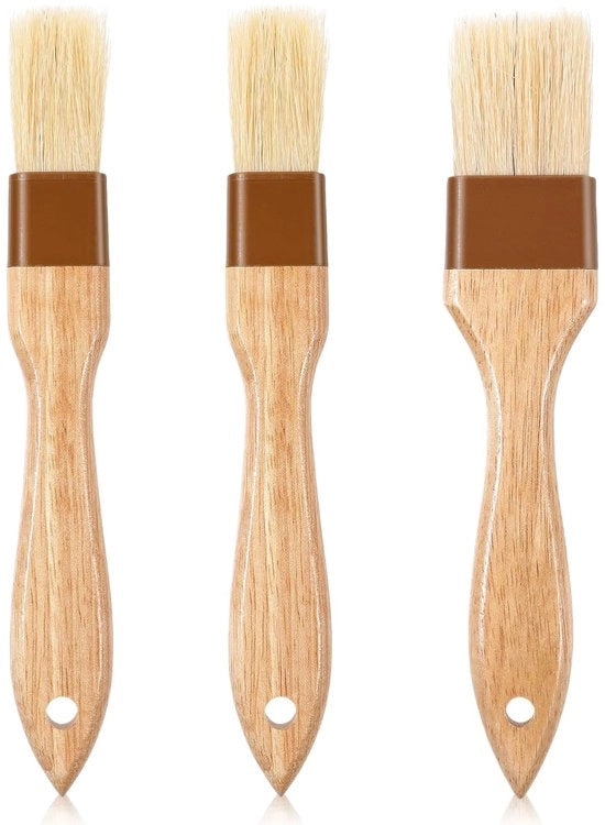 Set di pennelli da cottura - pennelli per cottura versatile - 3 pezzi - capelli naturali