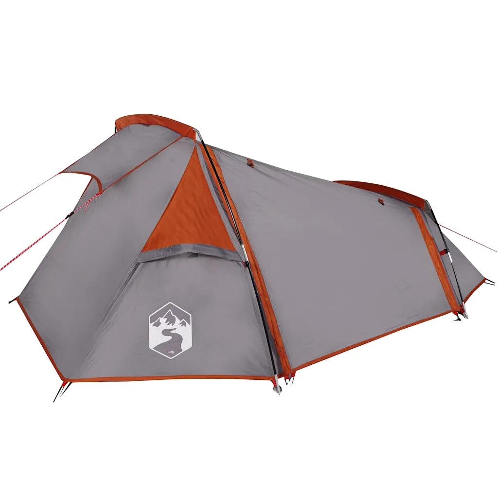 Tenda da Campeggio a Tunnel per 2 Persone Grigio e Arancione 94614