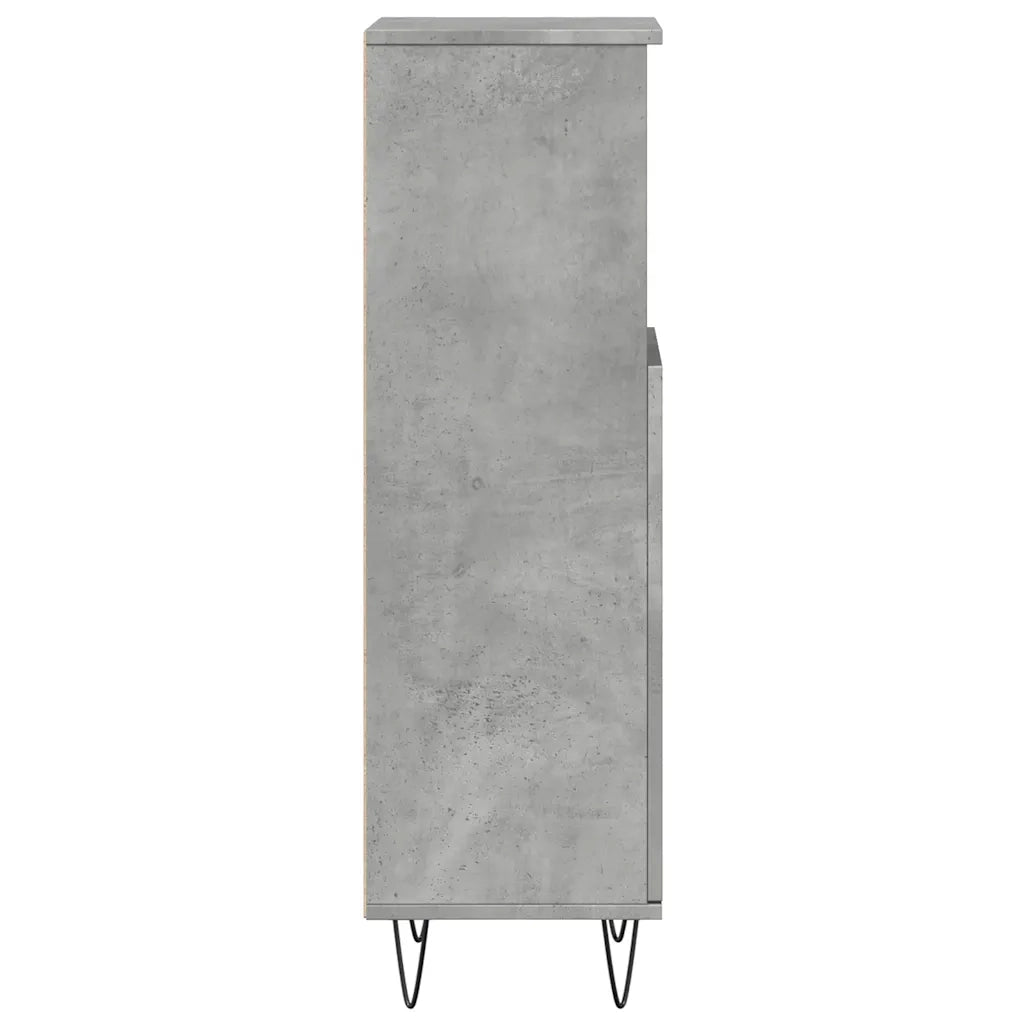 vidaXL Armadietto Bagno Grigio Cemento 30x30x100 cm Legno Multistrato