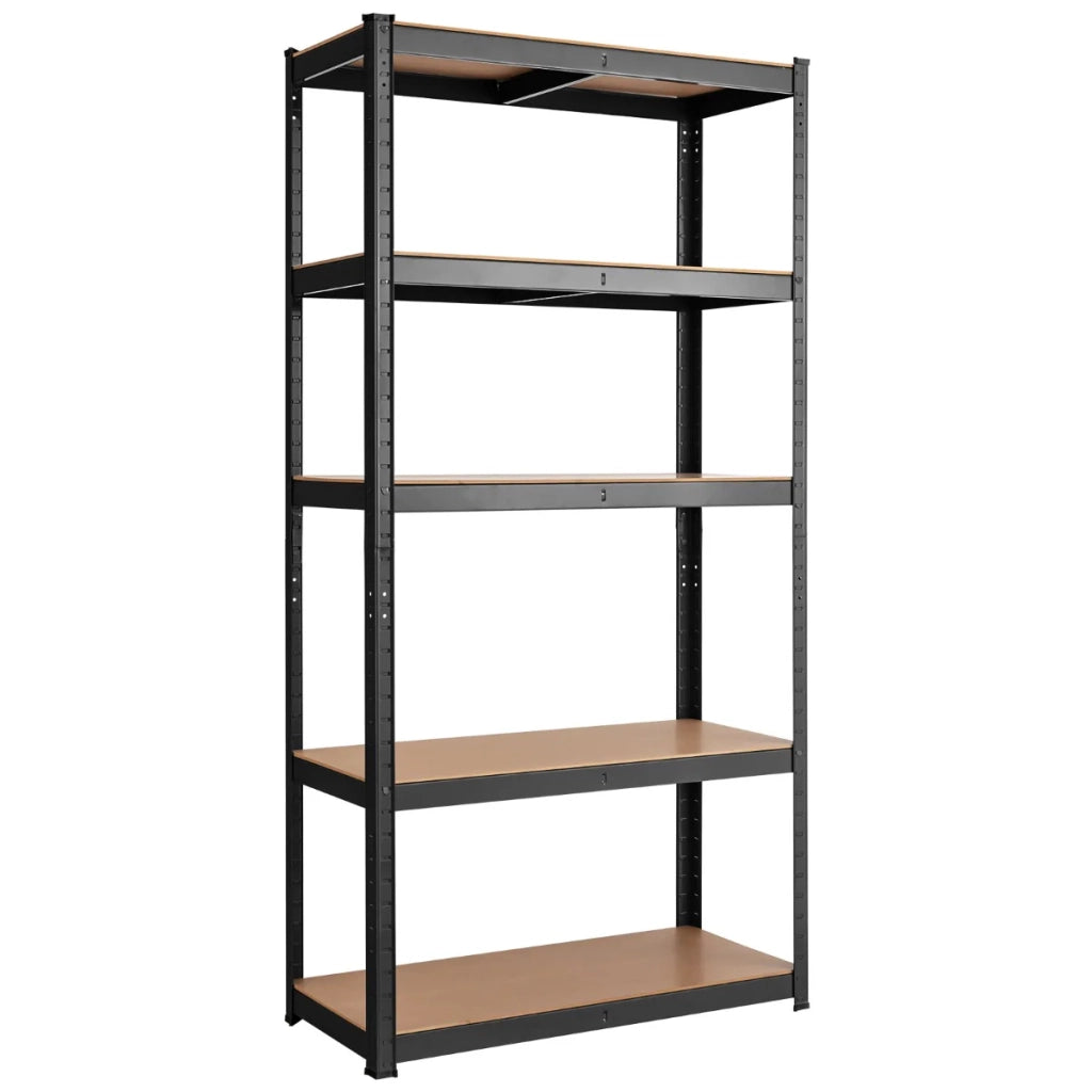 Scaffale portaoggetti a 5 ripiani 75 x 30 x 150 cm stabile e robusto design moderno in metallo nero 20_0012058