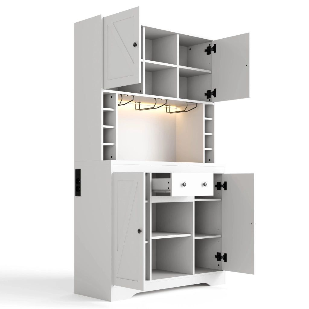 Mobile Bar Vino con LED ¨C MINIMAL ¨C Legno, Acciaio, 180x105x40