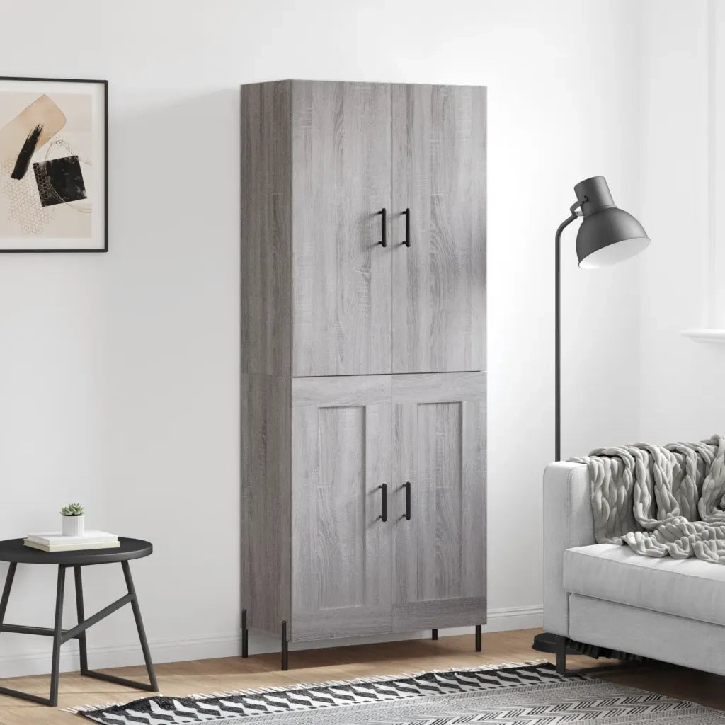 Credenza Grigio Sonoma 69,5x34x180 cm in Legno Multistrato 3195801