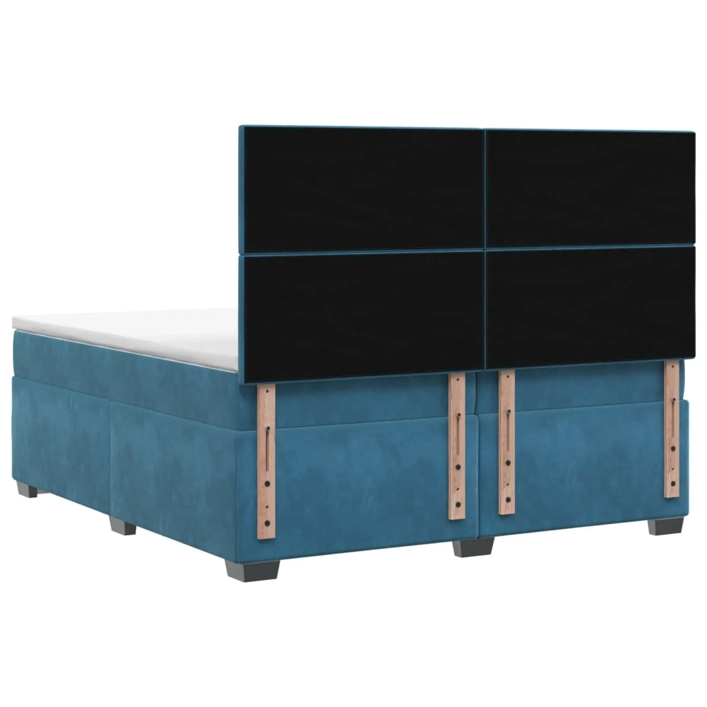 Letto box spring con materasso Blu 200 x 200 cm Velluto 3453720