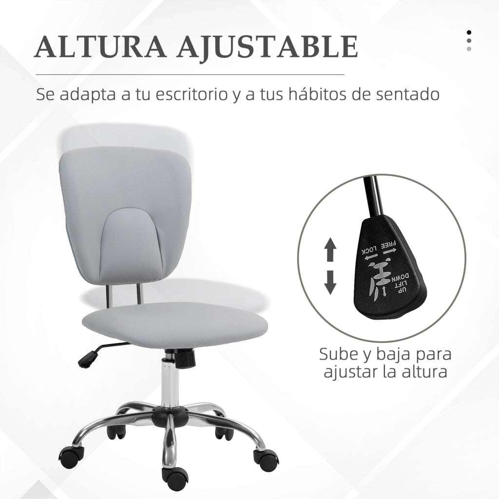 Sedia da Ufficio Girevole Regolabile in Altezza ¨C zephmum ¨C Grigio 50x54x87,5-96,5 cm
