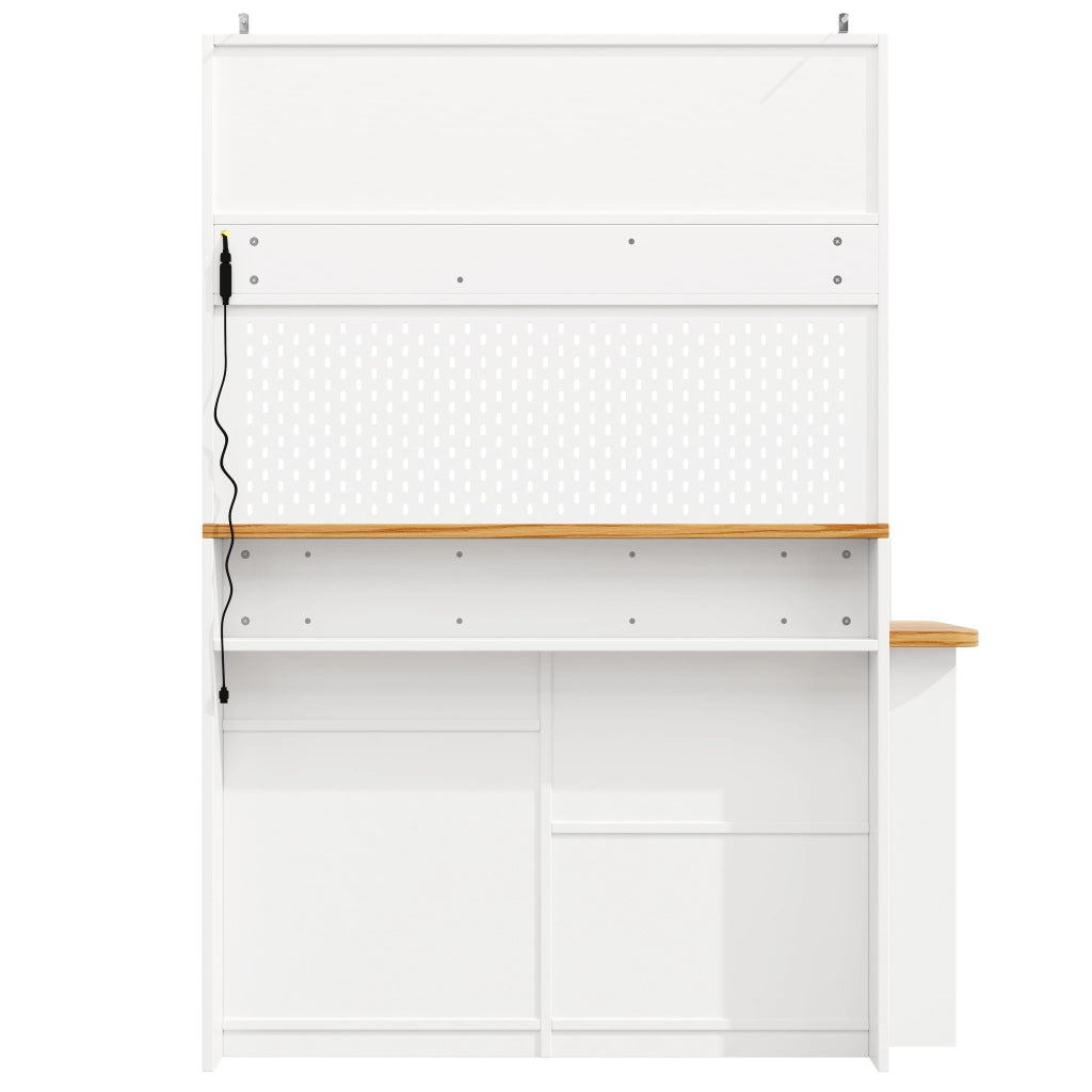ARMADIO CUCINA 137x45x178 cm Bianco in MDF con LED