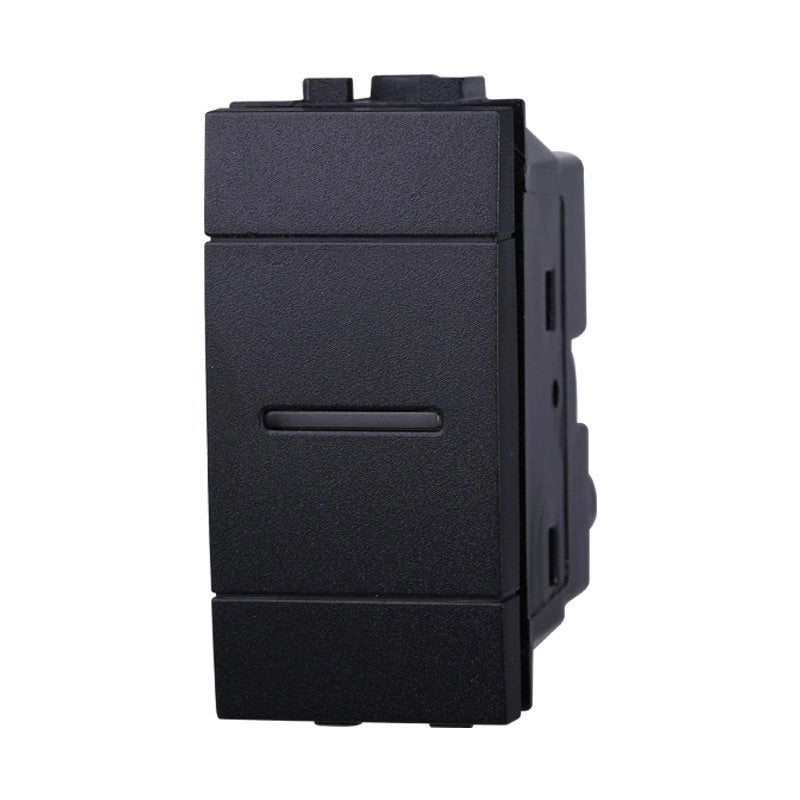 Interruttore Assiale 1P 16A Unipolare Colore Nero Compatibile Con Bticino Living International