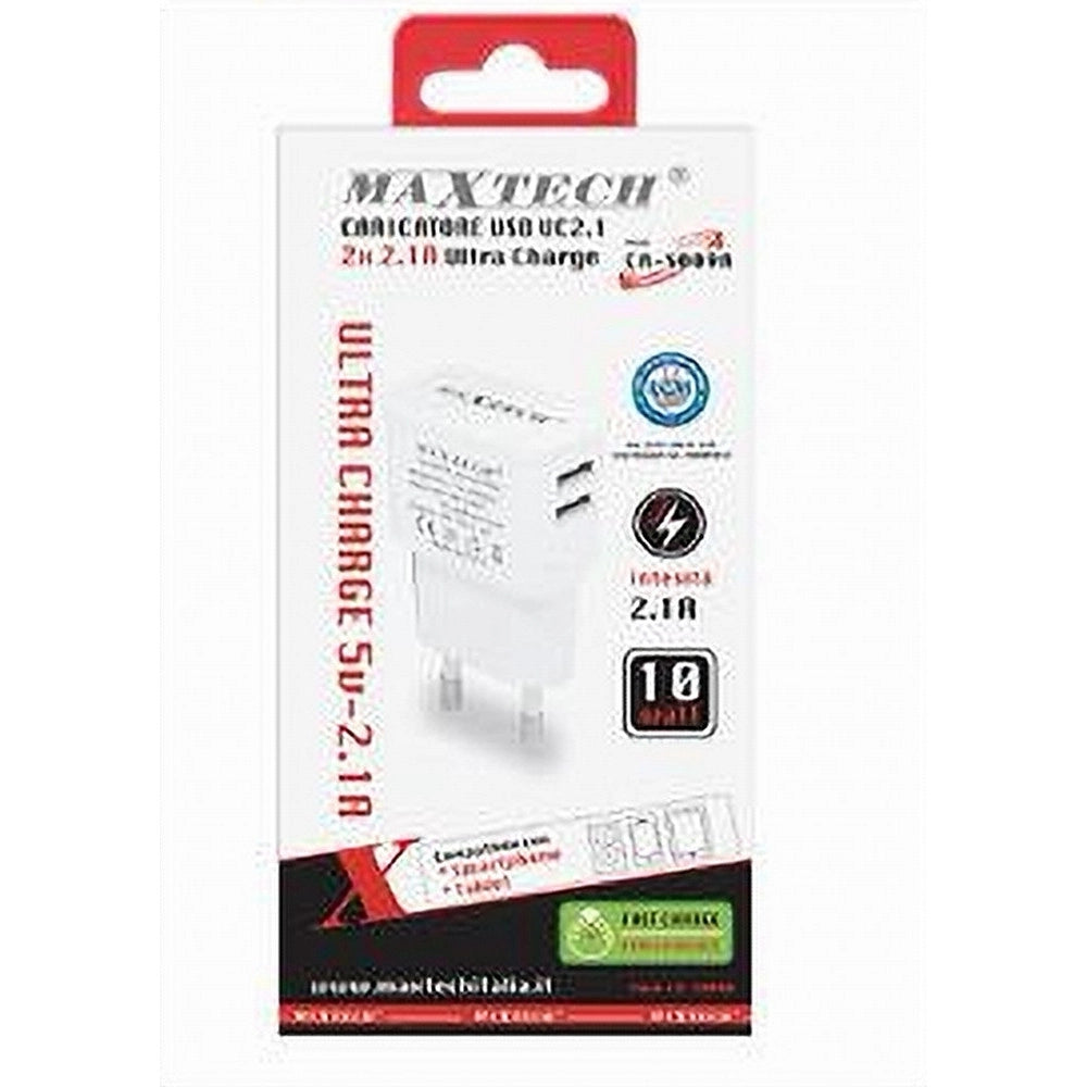 Trade Shop - Caricatore 2x Usb Presa Ricarica Per Smartphone Cellulare Tablet 5v-2.1a S009a -
