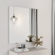 Rizzardi, Specchio kit Fissaggio a Muro Incluso, 76.5x76.5h cm Bianco