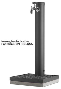 Base Portaciottolo per Fontane 40x40x8 cm in Metallo con Base in Cemento Belfer 42/BSE/10 Viola