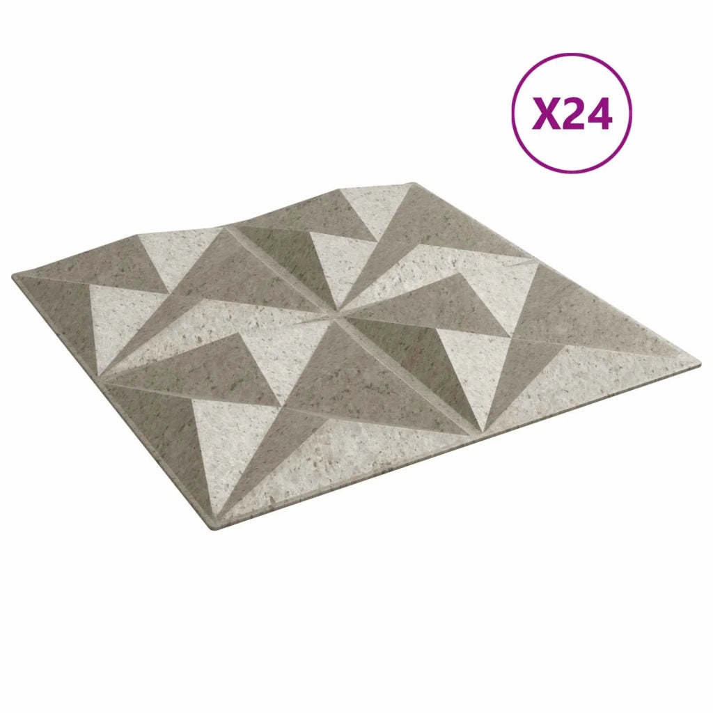 Pannelli da parete 24 pz 50 x 50 cm Beton Origami Schiuma XPS 42046068