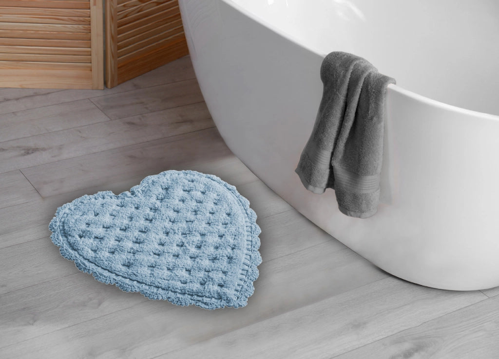 Tappeto Bagno Doccia Spugna Tappetino Assorbente Cotone Pelo Corto Mod. Giulietta - Giulietta - Azzurro