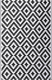 Tappeto di scarico pieghevole resistente all'acqua - ideale per balcone, campeggio - 270 x 360 cm - nero e bianco - plastico