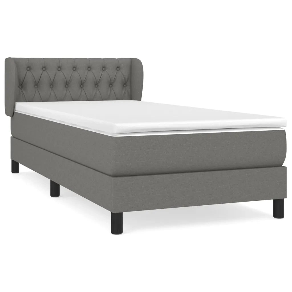 Giroletto a Molle con Materasso Grigio Scuro 90x190 cm Tessuto 3126446