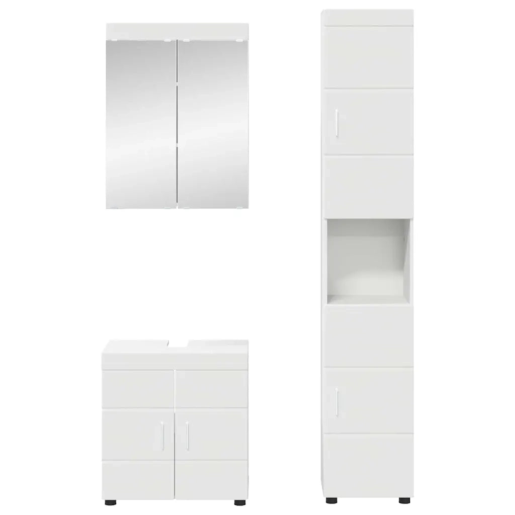 Set di mobili per il bagno TULUM 3 pz Bianco 60 x 34 x 63 cm 3398034