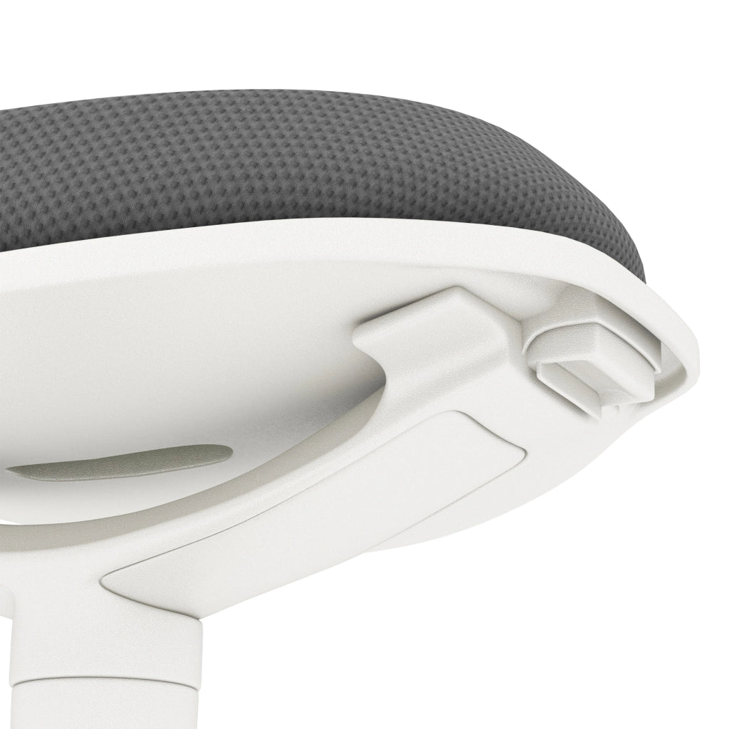 Sgabello da ufficio ergonomico regolabile in altezza con seduta mobile e rete mesh grigio