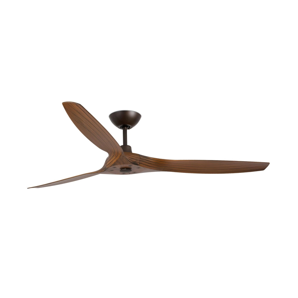 FARO Ventilatore da Soffitto con Motore DC e Luce Integrata 3 Pale in ABS finitura Noce Marrone Struttura in Acciaio 5 Velocita Telecomando per Ambienti 176-28 m² FARO-33511