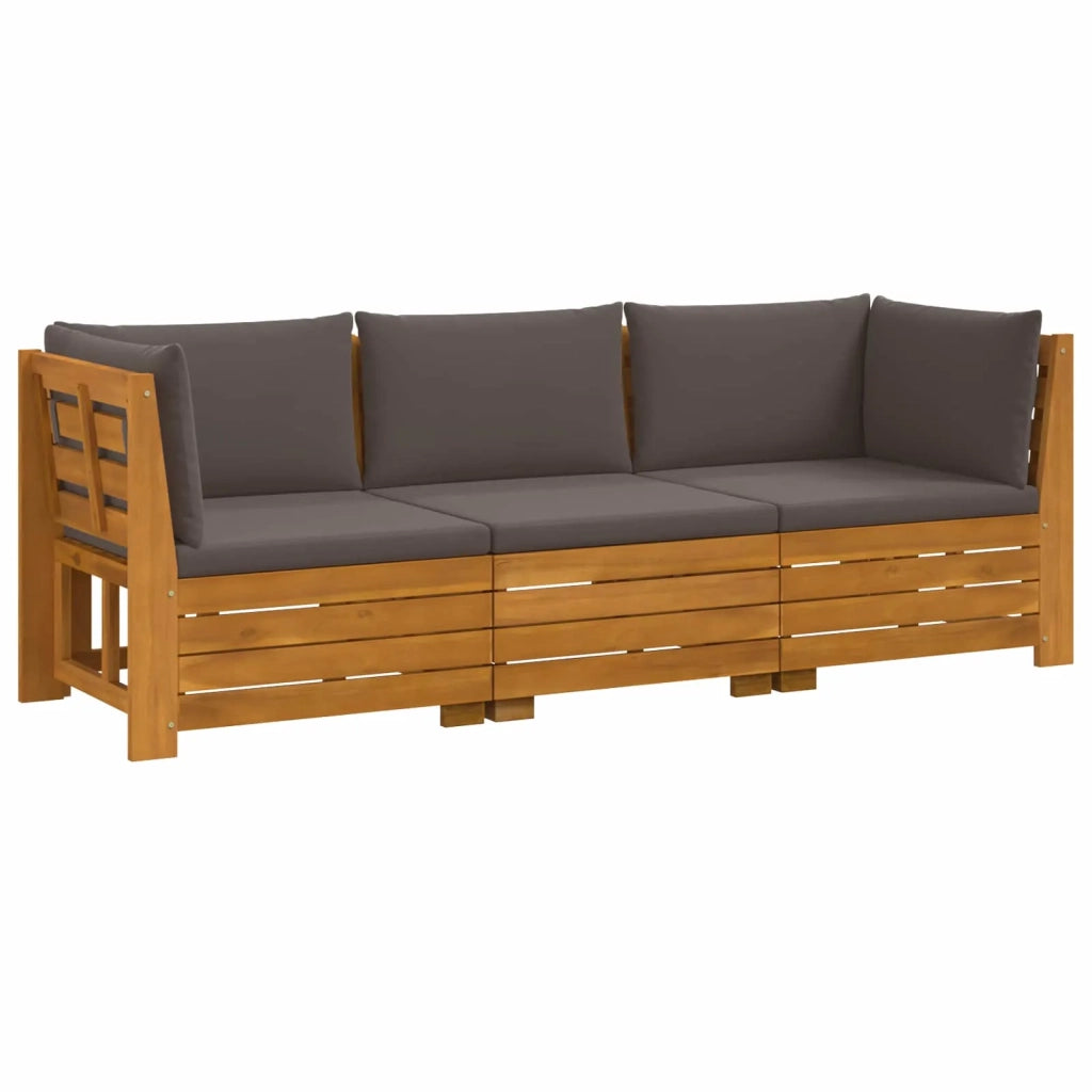 Set di divani da esterno con cuscino 3 Pezzo Marrone 3403106