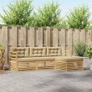 Set di divani da esterno 4 pcs Bianco e Beige Poliestere