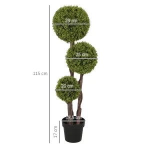 Pianta artificiale di bosso, 115 cm, in vaso, verde, decorativa per casa, ufficio, corridoio e giardino