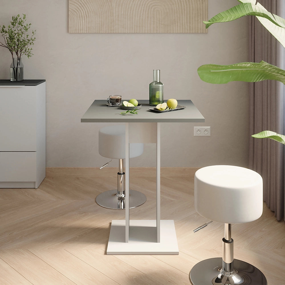 Vicco Set di tavoli da pranzo Bianco/antracite 65 x 65 cm con 2 sgabelli