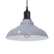 Lampada a sospensione vintage regolabile altezza 31 x 13 cm stile moderno per cucina o soggiorno metallo grigio lucido 02_0058005