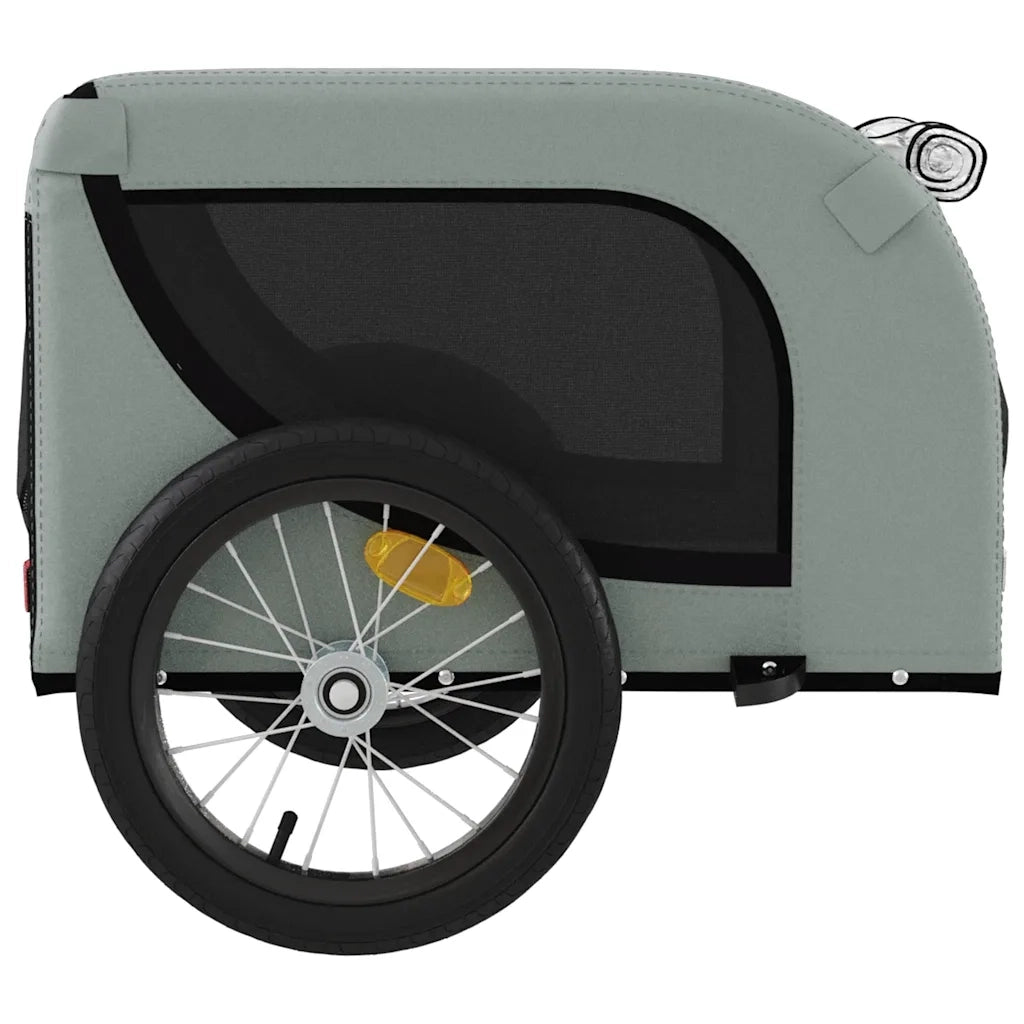 Rimorchio da Bici per Animali Grigio e Nero Oxford e Ferro CFW5263781