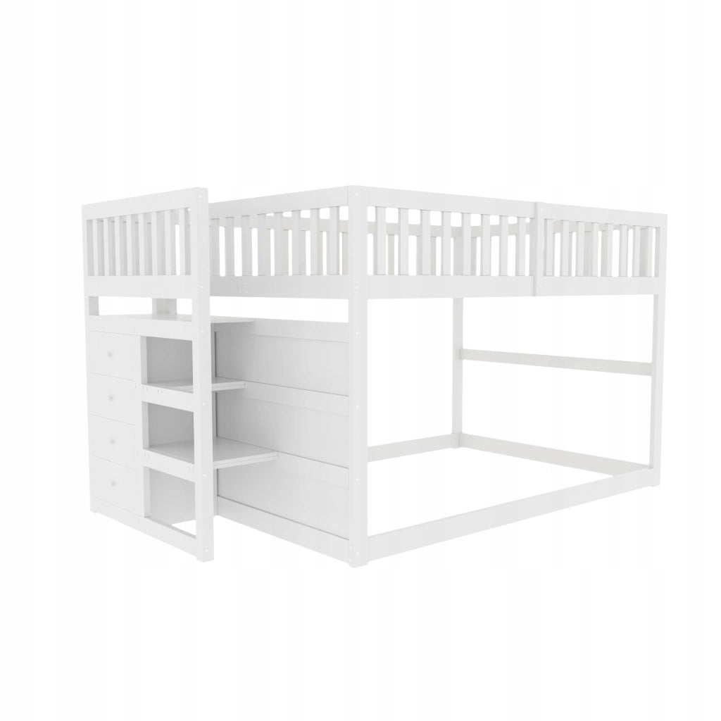 Letto a castello 140x200 bianco con contenitore - Xylo